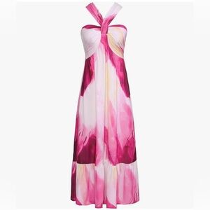 Plus Size Floral Halter Maxi Dress